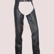 Men's Black Leather Chap Simple Classic Leather Chap Real Lambskin Leather Chap