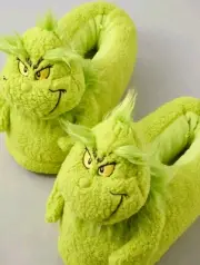 American EAGLE 3D Plush Grinch Slippers, Women’s Large/XL, New With Tags