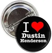 [Generic] I Heart Love Dustin Henderson Button Badge Pin, 1.5 Inch, Standard, Metal, no gemstone