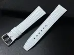 20MM真皮面製白色錶帶,可替代各式原廠20MM錶帶,白色蜥蜴皮紋