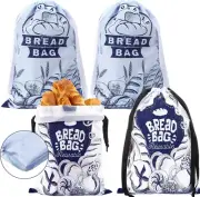 4 Packs Bread Bags Homemade Reusable Freezer Storage Bag Large Sourdough 17"X