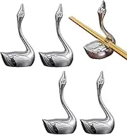 4 Pieces Chopstick Rests & Holders - Zinc Alloy Chopsticks Racks - For Spoon Fork Chopstick Home Kitchen Table (Swan）