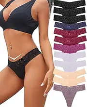 [BeReady] Cotton String Thong Women's Lace Underpants Women V-Waist Breathable Underwear Women's Cotton Multipack