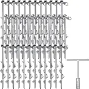 ✨36 Pcs Ground Anchors Screw In, 12 Inch Heavy Duty Tent Stakes with Trampoline