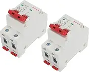 2PCS DC Circuit Breaker DIN Rail Mounting 2P 50A 500V Air Switch Solar PV System 4500A Breaking Capacity