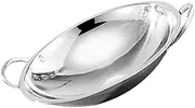 BESTonZON Capacity Stainless Steel Frying Pan with Double Handles for Induction Cookers Easy to Clean Non Slip Scald Design for Cooking Noodles and More