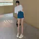 ANNE｜牛仔短褲 高腰短褲 彈力短褲【AP10211】彈力褲 高腰短褲 女生短褲 高腰 高腰牛仔褲 熱褲 翹臀褲 短褲