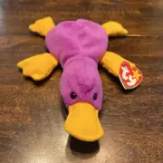 1993 Ty Beanie Baby Patti the Platypus 4Gen Swing Tag 5Gen Tush Tag Errors