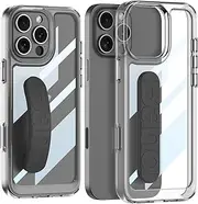 Jarttarn Clear Case for iPhone 16 Pro Max (2024),Ultra-Thin Transparent Phone Case with Hand Strap,Anti-Fall Shockproof Protective Back Cover (Black)