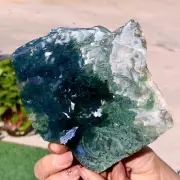 283G Natural agate water grass quartz Slice polishing healing meditation