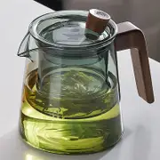 530ml Retro Glass Teapot Set with Wood Handle and Filter for Tea Ceremony