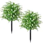 Long Lasting Artificial Topiary Ball Tree Cement Weighted Base Garden Decoration