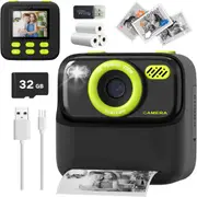 Mgaolo Kids Camera Instant Print Photo,Children Digital Camera Toys Gift with HD Video for Girls Boys 3-12 Age,Chritmas Birthday Festival Present for 3 4 5 6 7 8 9 Year Old Child (Black)