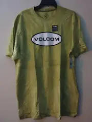 Volcom Men's M Short Sleeve Tee T-Shirt Crisis Tie Dye Logo Unique Pea Green
