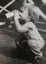 Pabst Blue Ribbon Poster- baby drinking beer