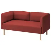 LILLEHEM 2-seat modular sofa, Gunnared/brown-red wood