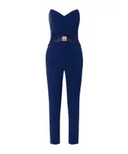 Elisabetta Franchi Flowing Macro Bow Crêpe Jumpsuit IT40,IT44,IT42,IT38,IT46 ultramarine