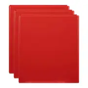 3x Marbig Clearview 4 D-Ring Insert Binder A4 File 38mm Document Organiser Red