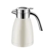 SOGA 1.2L White Stainless Steel Vacuum Flask