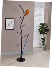 - Entryway Hall Tree Coat Hat Rack and Umbrella Stand, Black