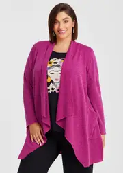 [TS] Taking Shape Drape Front Holly Cardigan Size 18 in Magenta - Plus Size Women's Clothing Magenta