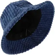 [GAROZATION] Warm Headwear Vintage Bucket Hat Fisherman Skullcap for Men Fashionable Beanie Hat Cold Protection Dark Blue