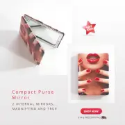 Mirror Makeup Beauty Small Magnifying Compact Handbag True Purse GIFT15 TO MIR17