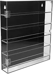 Cabilock Acrylic Display Case with Black Base, Clear Display Case, Multi-Layer Toy Car Model Organizer Rack for Tabletop or Wall Mount, Dustproof Showcase for Collectibles and Figures