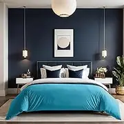 Turquoise Ranforce Double Quilt Cover (200 x 200 cm) | 100% Cotton, 155 Thread Count, Button Closure | Machine Washable at 30°C, Soft & Durable