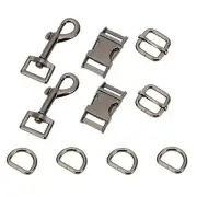 10 Pcs Metal Swivel Snaps Hooks with D Rings Side Release Buckles Slide Buckl...