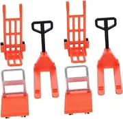 LOPUNER 1 Set Miniature Traffic Model Road Simulation Kit with Mini Forklift Platform Cart and Hand Trolley for Interactive Learning for Birthday and Holidays