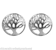 1x Pair of 925 Sterling Silver Tree of Life Ear Studs Earrings + Gift bag