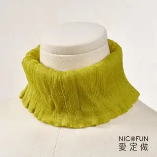 【NicoFun 愛定做】100%Silk真絲 流行色彩百搭圍脖(100%桑蠶絲 領巾 圍巾 圍脖 髮帶 皺褶絲巾)