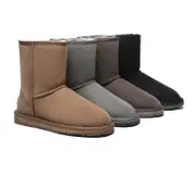 UGG EVERAU® UGG Boots Double Faced Sheepskin Wool Short Classic - Chestnut / AU Ladies 8 / AU Men 6 / EU 39