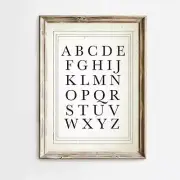 Vintage Alphabet Nursery Print Nursery Wall Art Prints Gallery Wall Neutral