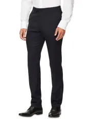 [Van Heusen Black Label] Slim Pure Wool Dobby Suit Pant in Navy