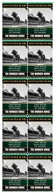 SPECTACULAR BID HORSE RACING CHAMPION STRIP OF 10 MINT VIGNETTE STAMPS #2