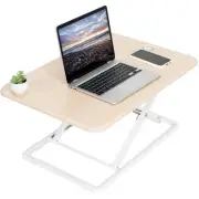 VIVO Light Wood / White Ultra Slim 26" Desktop Converter, Sit Stand Riser