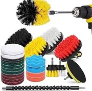 ANTNX 23-Piece Drill Brush Accessories Set, Matte pad and Sponge, Electric Matte Brush Band Extending Extended Extended Accessories Multi-Purpose Cleaning, Suitable for Grout, Tile, Sink, Bath