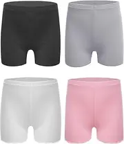 [iEFiEL] 4 Pack Boyshort for Girls Underwear Cotton Hipster Panties Kids Briefs Athletic Dance Shorts Safety Pants