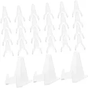 MAGICLULU 30Pcs Acrylic Easel Display Stands for Coins Cards Miniatures Clear Tabletop Holder for Elegant Showcasing of Collectibles and Art Smooth Edges for Safe Handling