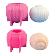 Striped Sphere Holder Molds, Sphere Candlestick Molds for DIY Candlestick