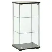 Storage Cabinet Tempered Glass Black