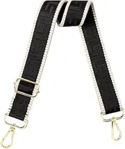 DAJISI Bag Strap,Wide Shoulder Bag Straps for Crossbody Handbags Adjustable Handbag Strap Black Bag Strap Universal Replacement Shoulder Strap for Women Men