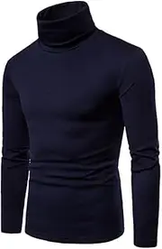 Man Thermal Shirt Cotton Turtleneck Solid Color Long Sleeve Pullover Winter Home School Sleep Inner Wear Underwear Male