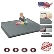 Non-Slip 50x50 Memory Foam Play Mat - Ultra-Soft Velvet for Toddler Safety