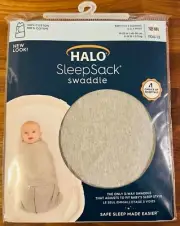 Brand New Halo SleepSack 3 Way Swaddle Heather Gray Cotton 0-3 Months