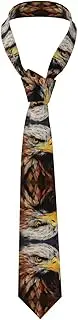 [CADREWY] Eagle Print Soft Men Necktie Classic Tie For Weddings And Special Occasions Ties Business, Black
