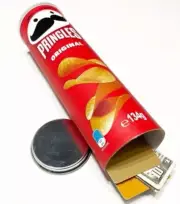 NEW Pringles Original Can Safe Diversion Secret Stash Safe Open From Bottom Red