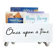 Once Upon a Time Book Storage Box,Book Storage Basket Book with Wheels